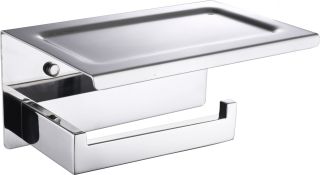 Держатель для туалетной бумаги Boheme New Venturo с полкой хром 10311-CR